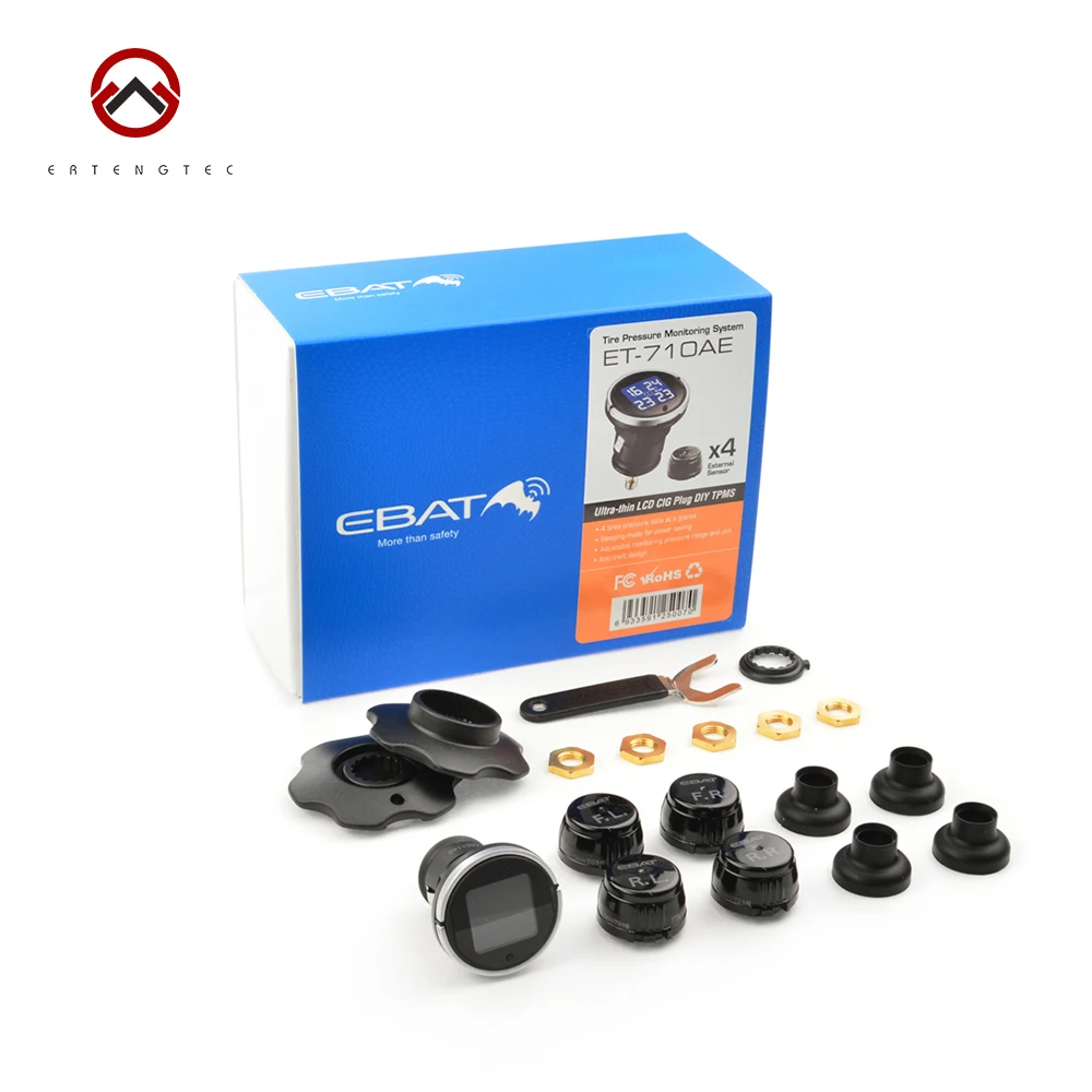 Car Tire Pressure Monitoring System Steelmate ET-710AE EBAT Anti-theft LCD Display DIY TPMS Wireless External Sensor