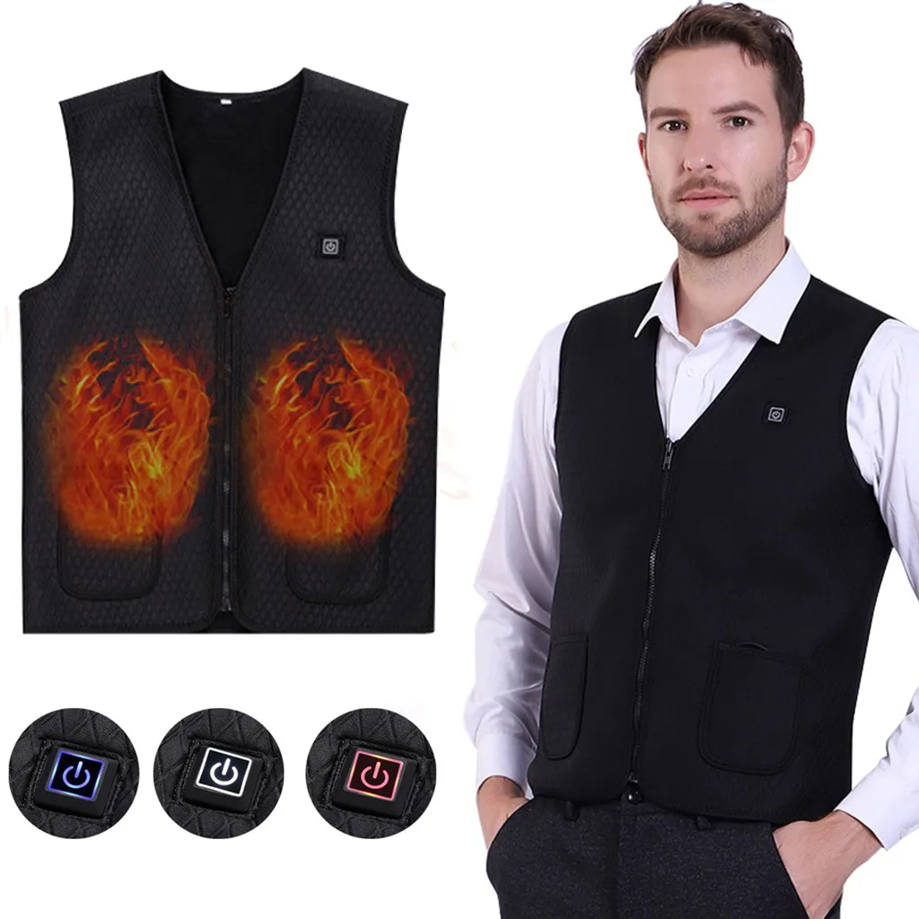 

Men Women Outdoor USB Heating Vest Jacket Winter Lightweight Skin Friendly Thermal Clothing Waistcoat Fishing Hiking Dropship