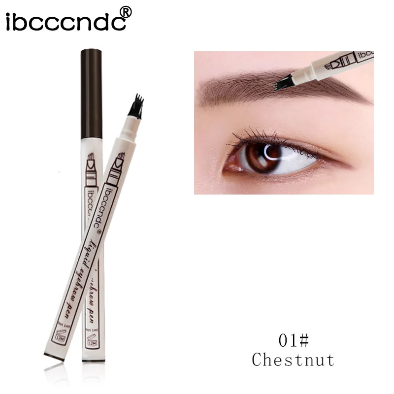 Ibcccndc Eyebrow Pencil Waterproof Fork Tip Eyebrow Tattoo Pen 4 Head