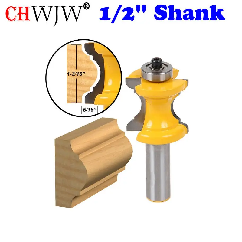 1PC 1/2" Shank Bullnose with Bead Column Face Molding Router Bit Line knife Woodworking cutter Tenon Cutter for Tool | Инструменты