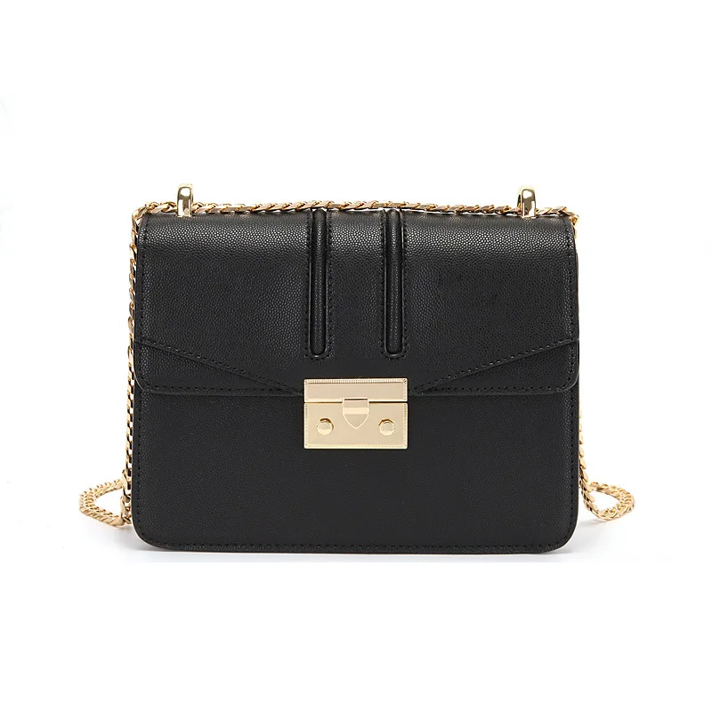 

Ougger Small Women Crossbody Bag Fashion Style Black PU Flap Bag with Chains for Afternoon tea