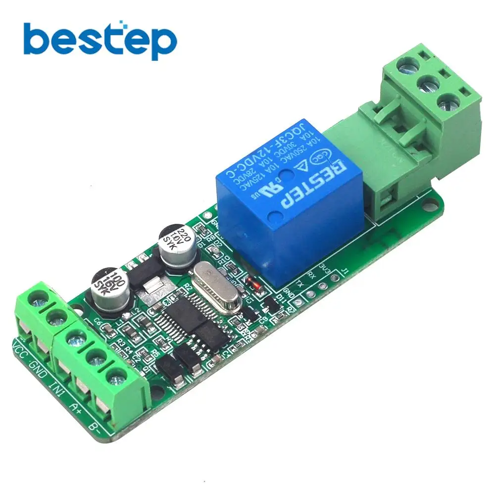 Modbus Rtu 1 канал 12 В релейный модуль переключатель вход/выход RS485/ttl