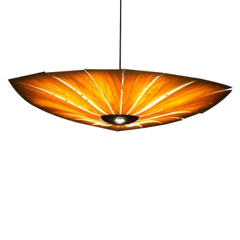

Mooielight Collection restaurant wooden pendant lamp 40/50/60cm Sun flower shape creative wood veneer hanglamp lighting fixture