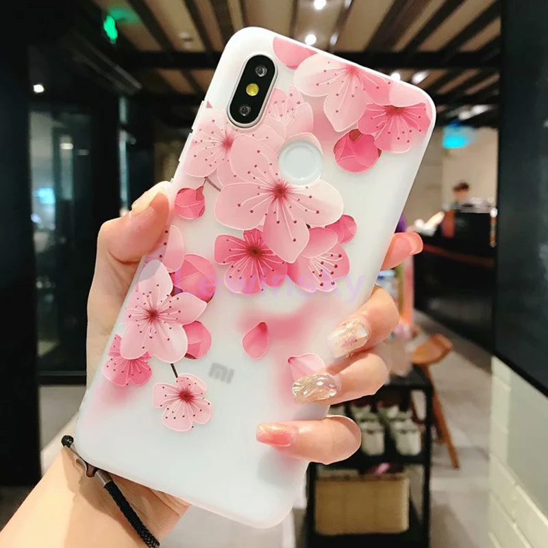 3D Relief Flower TPU Phone Case On for Xiaomi Redmi Note 4 4X 5 6 Pro 5A Prime 4A 5 Plus S2 6A Mi 6 8 Mix 2 2s A1 6X Note 3 Case (8)