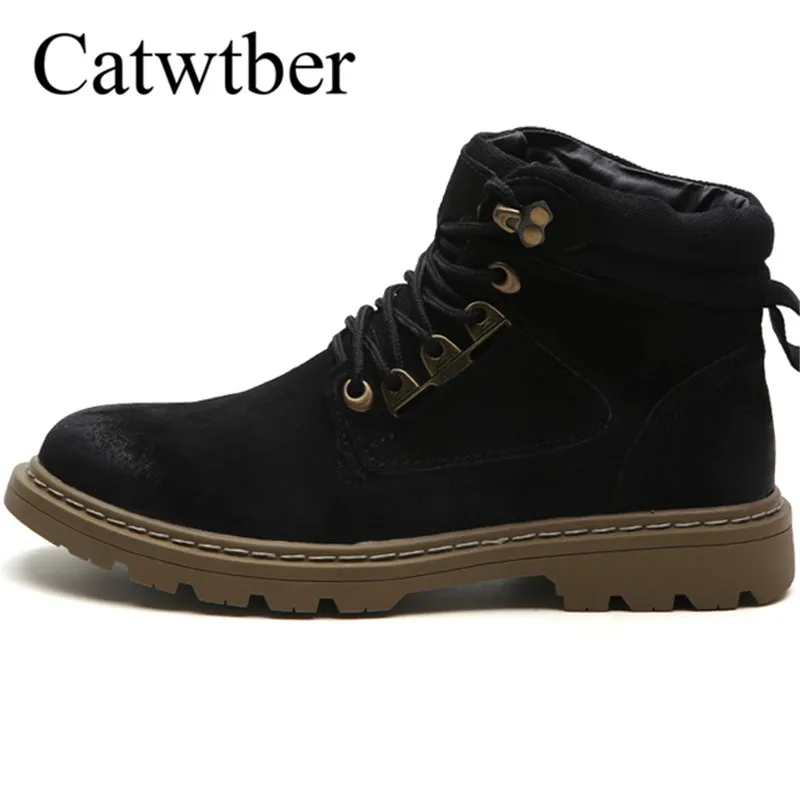 

Catwtber 2018 Hot Sale Men Casual Boots Non-Slip Working Shoes For Male Medium Cut Martins Boots Men Vintage Fashion Boots Cheap