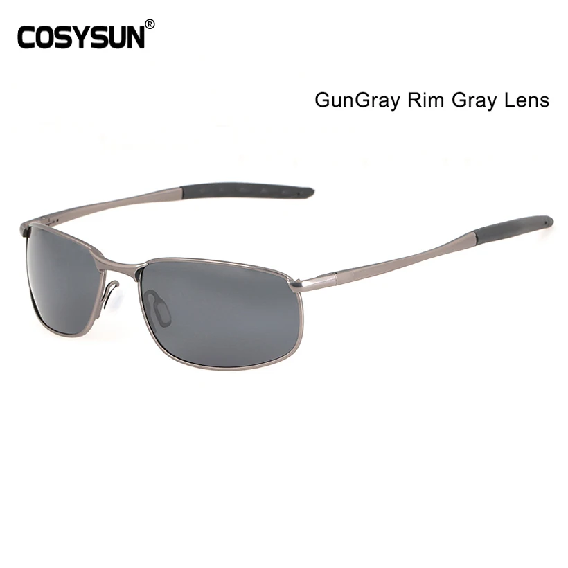 GunRim Gray Lens Бренд мужские поляризованные солнцезащитные очки мужские солнцезащитные очки полностью сплав обода мужские солнцезащитные очки Брендовые маленькие линзы очки для вождения 0095 - Цвет линз: GunRim Gray Lens