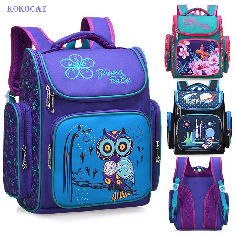 

School Backpacks Children primary School Space Bags Orthopedic Backpack owl Butterfly Bag For Girl Kids Satchel Knapsack Mochila