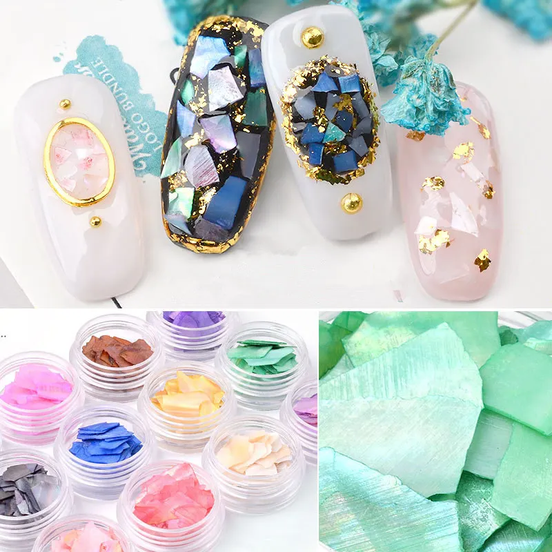 

Y-XLWN 12-color shell piece very thin abalone crushed multicolored pieces nail patch decoration sequins