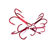 4 цвета рыболовный крючок черный/коричневый/белый/красный рыболовных крючков из высокоуглеродистой Сталь тройные Крючки рыболовные снасти 20 шт./кор. на открытом воздухе