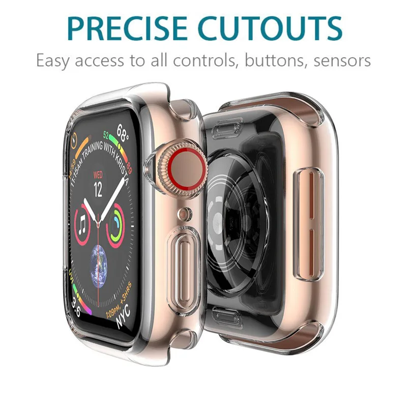 2019 New Practical Portable 44/40mm Clear TPU Full Cover Screen Protective Case Silicone Soft Simple Smart Watches | Электроника
