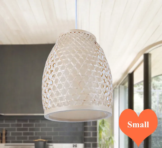 

Chinese rustic handwoven bamboo Pendant Lights Southeast Asia style brief E27 LED small lamp for porch&parlor&stairs LHDD005