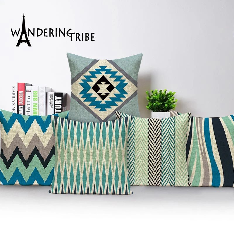 

Nordic Cushion cover Blue Pillows Home Decor Cushion covers Custom Linen Throw Pillows Geometric Pillow cover Outdoor Cushions