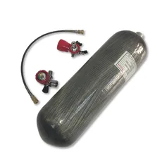 AC168101 CE certificate pcp airsoft 6.8L 30Mpa diving cylinder SCBA tank for hunting with red gauged valve and filling station