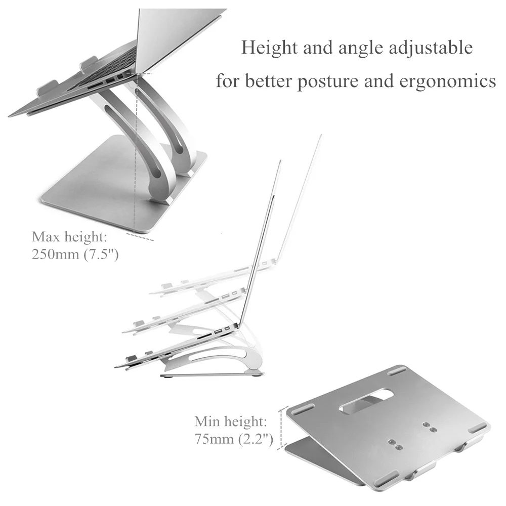 Алюминиевая Подставка для ноутбука высота/Anlge регулируемые многофункциональные планшеты книга ноутбук охлаждающий держатель для MacBook Air Pro 11-17 дюймов