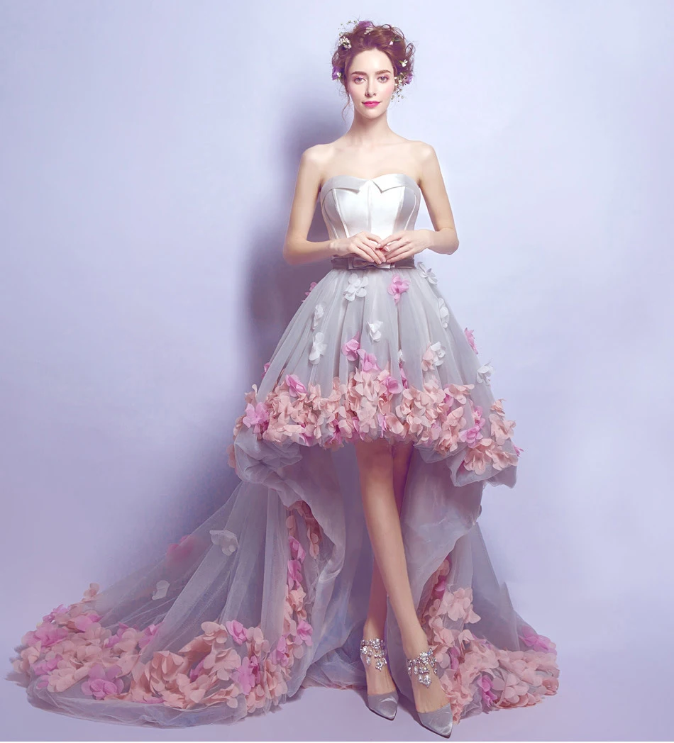 

New Romantic Petals Bridesmaid Dress Formal Wedding Party Prom Dresses robe de soiree vestido de noiva Reflective Dresses 2019