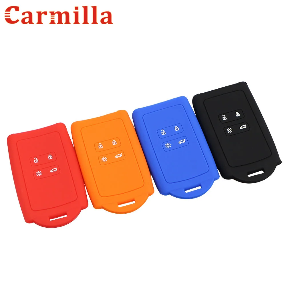 

Carmilla Silicone Car Key Case Protection Cover for Renault Koleos Kadjar Samsung QM5 QM6 2016-2018 Holder Protector Accessories