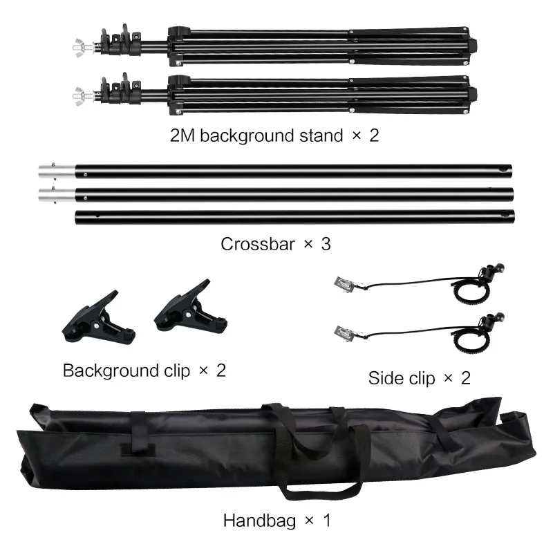  2x2M/6.5x6.5ft Photo Video Studio Backdrop Background Stand Adjustable Telescopic Background Suppor