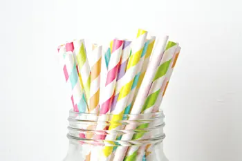 

10,000pcs 400pack Eco-friendly Unicorn Rainbow straws paper straw wedding banquet straw color party Drinking straws
