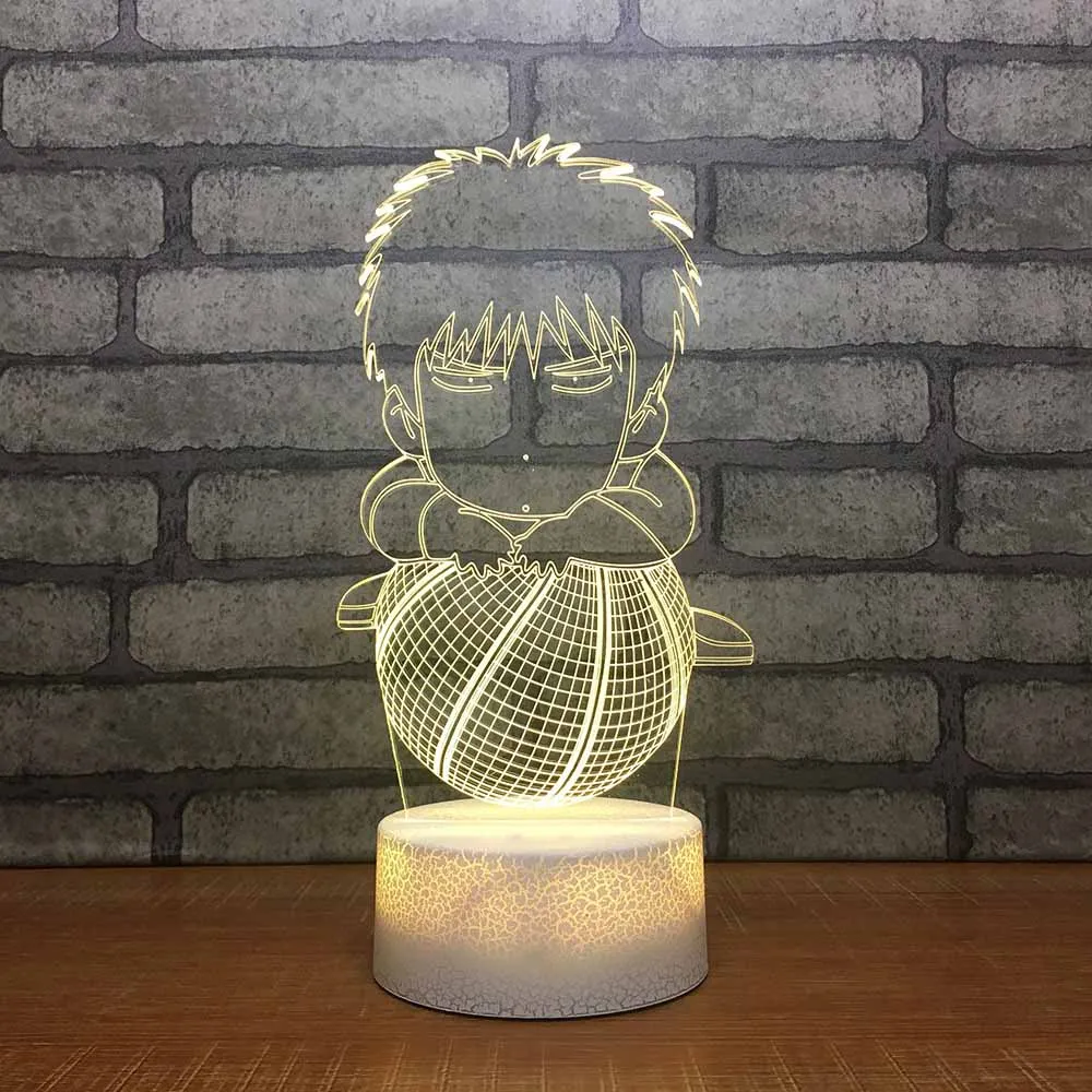 Домашний Декор Дети сна ночник 3D Led Usb акрил Баскетбол Мальчик форма сенсорная кнопка настольная лампа 7 цветов изменить освещение подарок