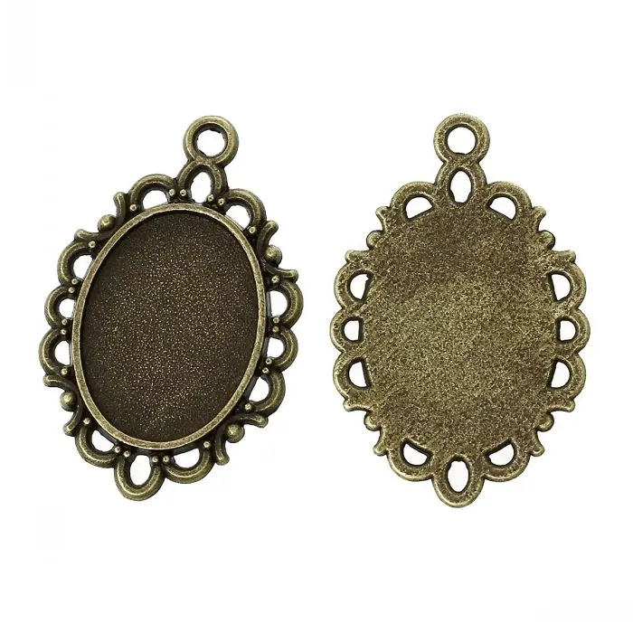 Doreenbeads амулет кулоны овальные из античной бронзы с кабошоном настройки (подходит