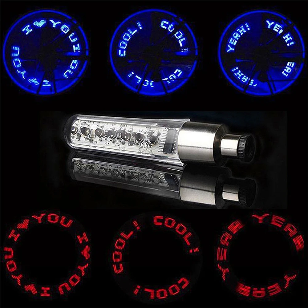 Best 1pc Bicycle Light Gas Lamp Double-sensing Double-sided MTB Bike 7 Letters LED Nozzle Lamp Bicycle Bike Light Riding Equipment 0