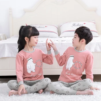 

Kids Girls Sleepwear Winter Cotton Pajamas Sets Children Homewear for Boy Pyjamas Kids Nightwear 2-13Y Teens Sleep Clothes Suit