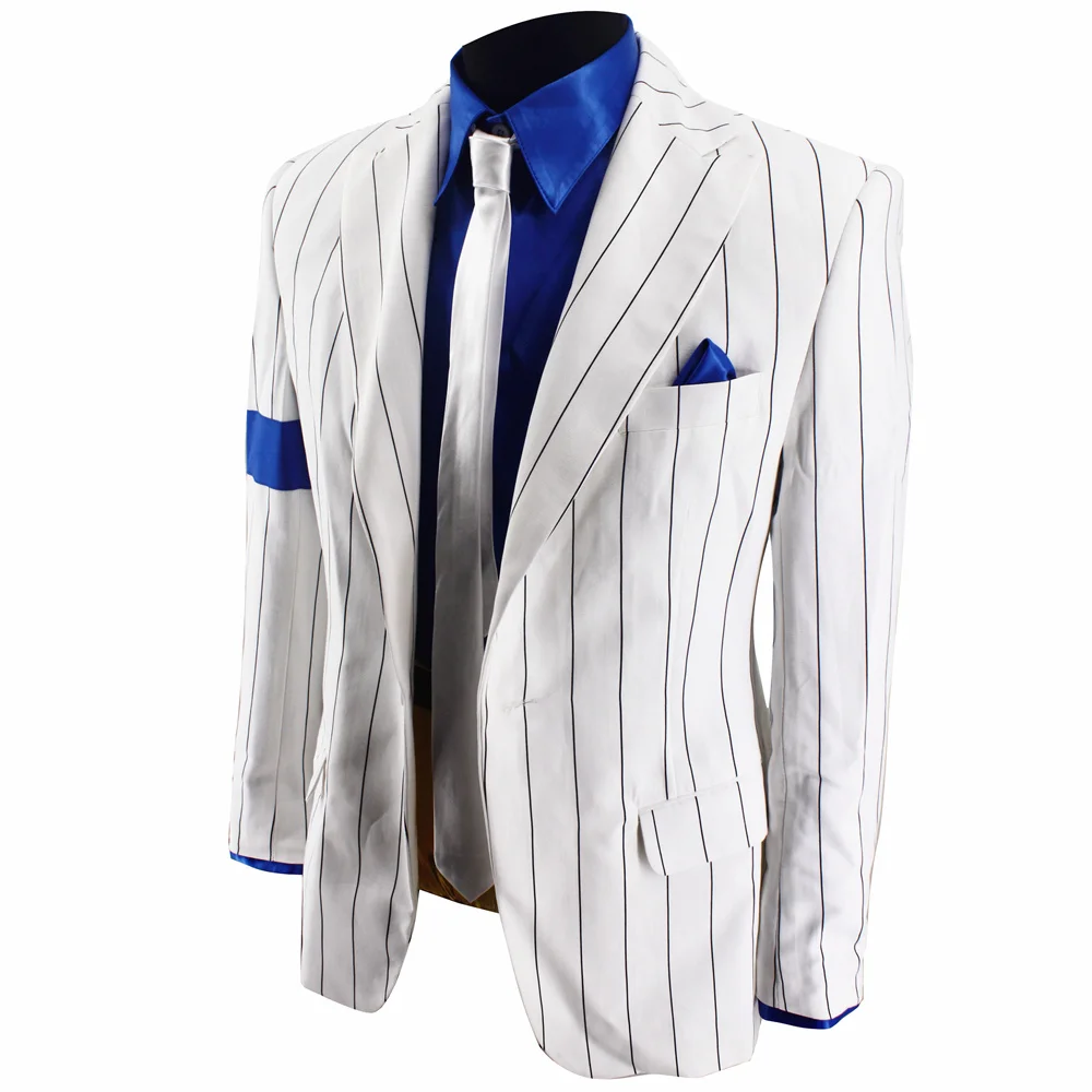 Retro Michael Smooth Criminal Vocal Concert History Stripe Outfit Suits for impersonator 4