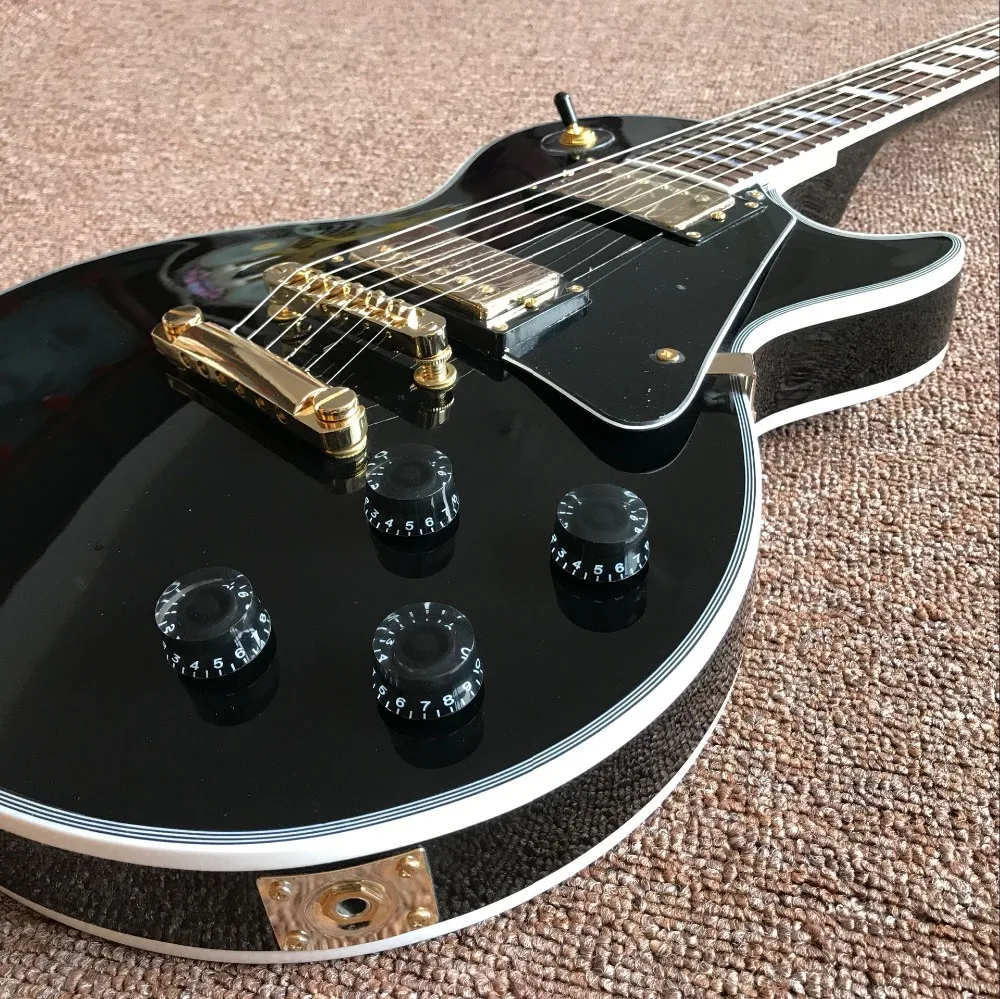 New arrive Chinese black Electric Guitar With Gold color Hardware, high quality Chinese guitar