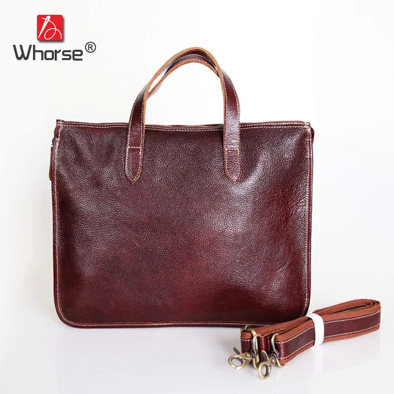 

Simple Double layer Style Top Cowhide Mens Business Briefcase 14 inch Laptop Bag Genuine Leather Messenger Bags For Men W092673