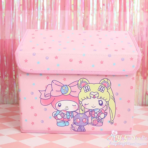 Коричневый Мультяшная милая My Melody Cardcaptor Sakura Sailor Moon, косметичка для девочек, сумки для макияжа, игрушка, складная коробка для хранения, сумка-Органайзер - Цвет: Коричневый