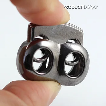 

Black Gun METAL Stopper Toggle Buckle Rope Clamp Cord Locks Drawstring Stops End Button Fastener with 2 holes Sew On 50pc NK205
