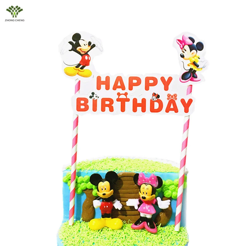 10 Pieces Mickey Mouse Et Minnie Mouse Gateau Topper Choix Drapeau Bebe Douche De Fete D Anniversaire De Decoration De Mariage Decoration Aliexpress