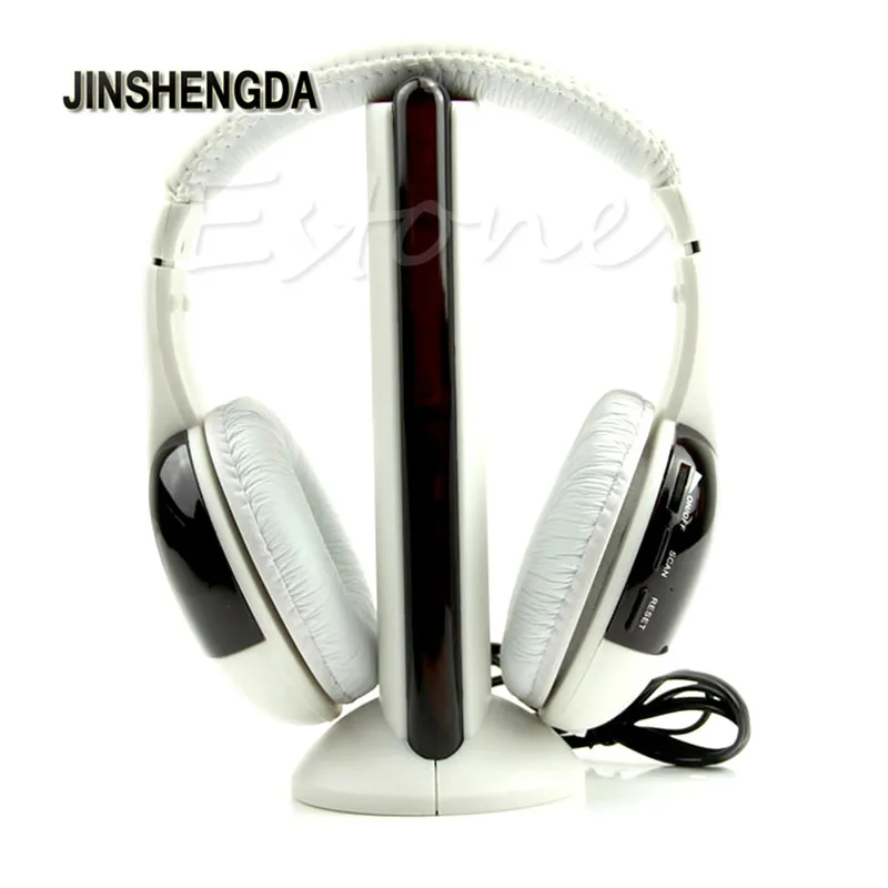 JINSHENGDA Headset Earphone Hi-Fi 5 IN 1 WIRELESS EARPHONE HEADPHONE HEADSET FOR PC LAPTOP TV FM RADIO original bingle b616 computer tv earphone multifunction wireless headset headphone with fm radio for mp3 pc tv audio