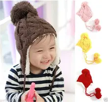Baby Childrens Beanie Girls Boys Cap Winter Hat Warmer Knitted Pompon Covering