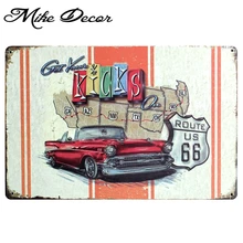 [Mike86] мать дорожный автомобиль маршрут США 66 карта металлические знаки Подарок паб Wall art Живопись ремесло Бар Декор A-831 заказ смешивания 20*30 см