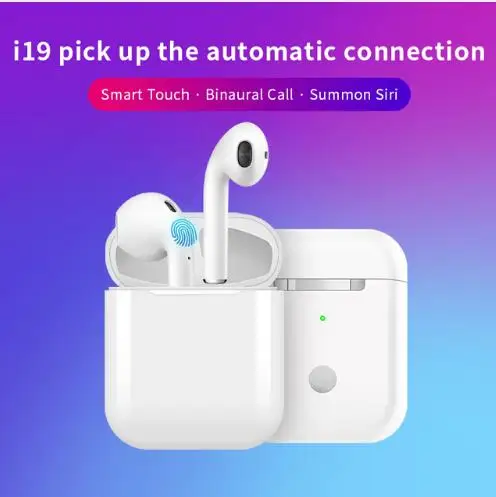 I19 СПЦ 1:1 беспроводной Bluetooth 5 0 наушники Автозапуск стерео с микрофоном