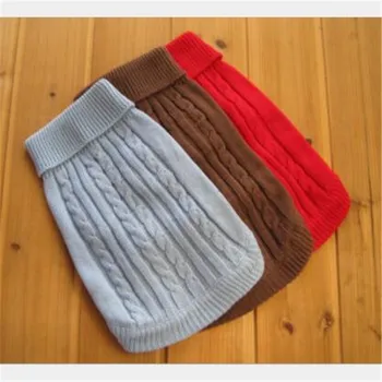

Warm Clothes Pet Dog Sweater Winter Jumper Knit Turtleneck Puppy Cat Sweaters For Bulldog Blue/Brown/Red Overcoat Pet Product XL