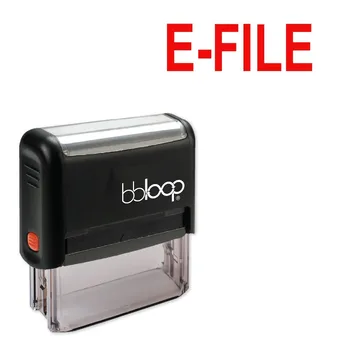 

BBloop "E-FILE" Self-Inking Stamp, Rectangular, Laser Engraved, RED