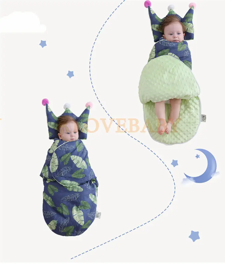 Iiilovebaby теплый детский конверт для сна для новорожденных мягкий хлопок теплый плед зима мультфильм одеяло для детей спальный мешок ребенка