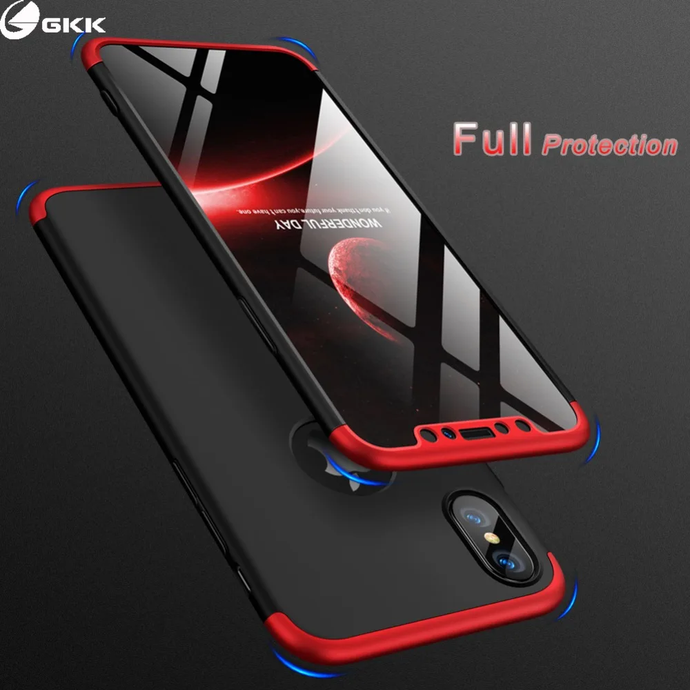 

GKK Original Case for iPhone X 10 Case 360 Degree Full Protection Hard PC 3 in 1 Matte Cover for iPhone X iPhoneX Fundas Coque