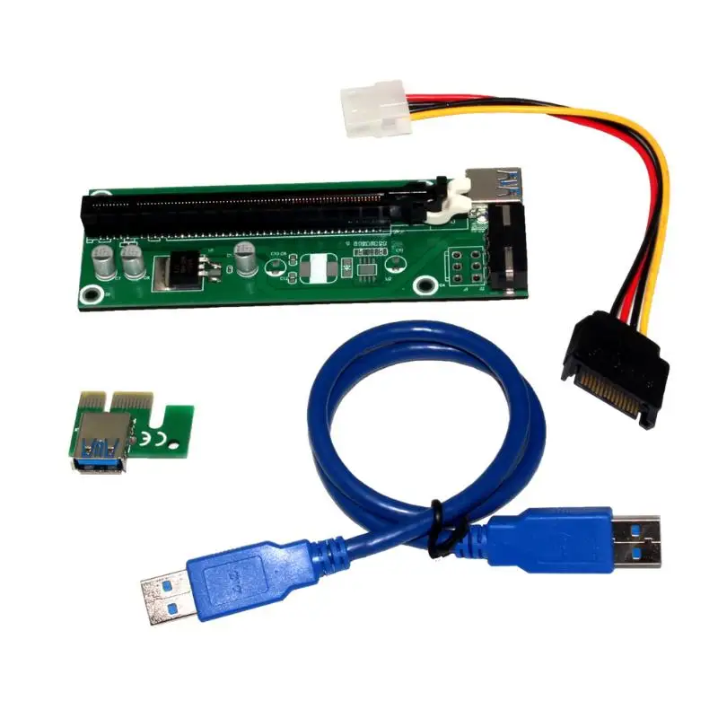 50cm USB 3.0 PCI-E 1X 2X 4X 8X 16X Graphics Card Extender PCI Express Riser Card SATA Power Cable for Bitcoin BTC Mining Miner
