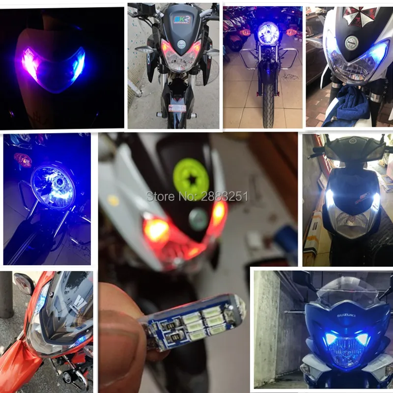 Для MG bmw Honda dio мотоциклетные Автомобильные фары T10 5W5 светодиодные номерные знаки