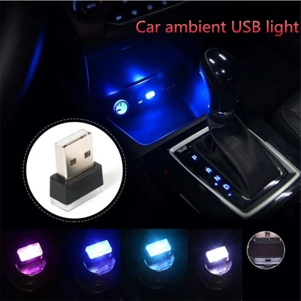 Мини USB светильник светодиодный модельный автомобильный окружающий неоновый