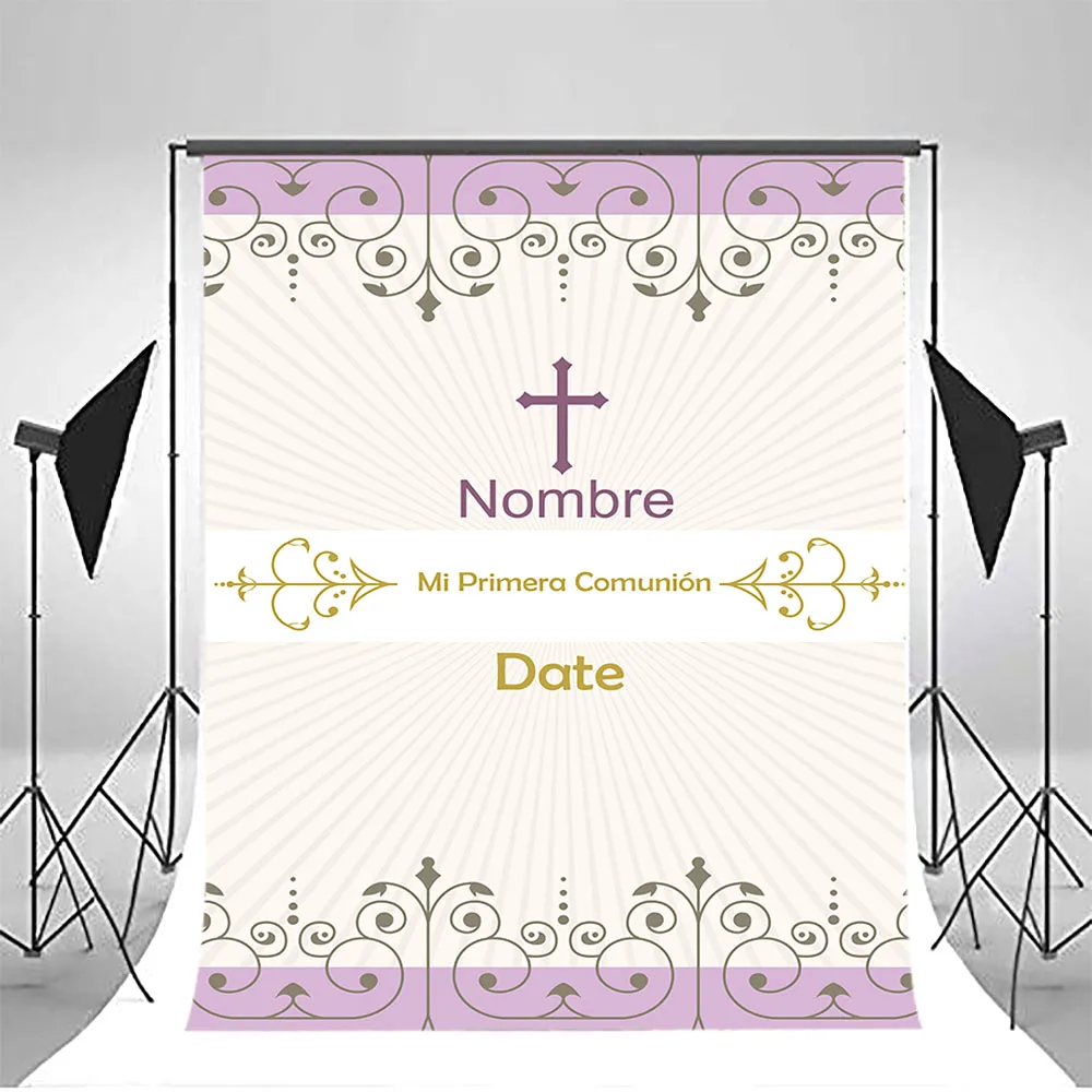 

Mehofoto First Holy Communion photography backdrops Photocall Cross Backgrounds for Photography decoration birthday