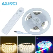 Ночной светильник беспроводной датчик движения светильник 1 м 2 м 3 м водонепроницаемая гибкая светодиодная лента лампа для кухни шкаф для спальни лестницы