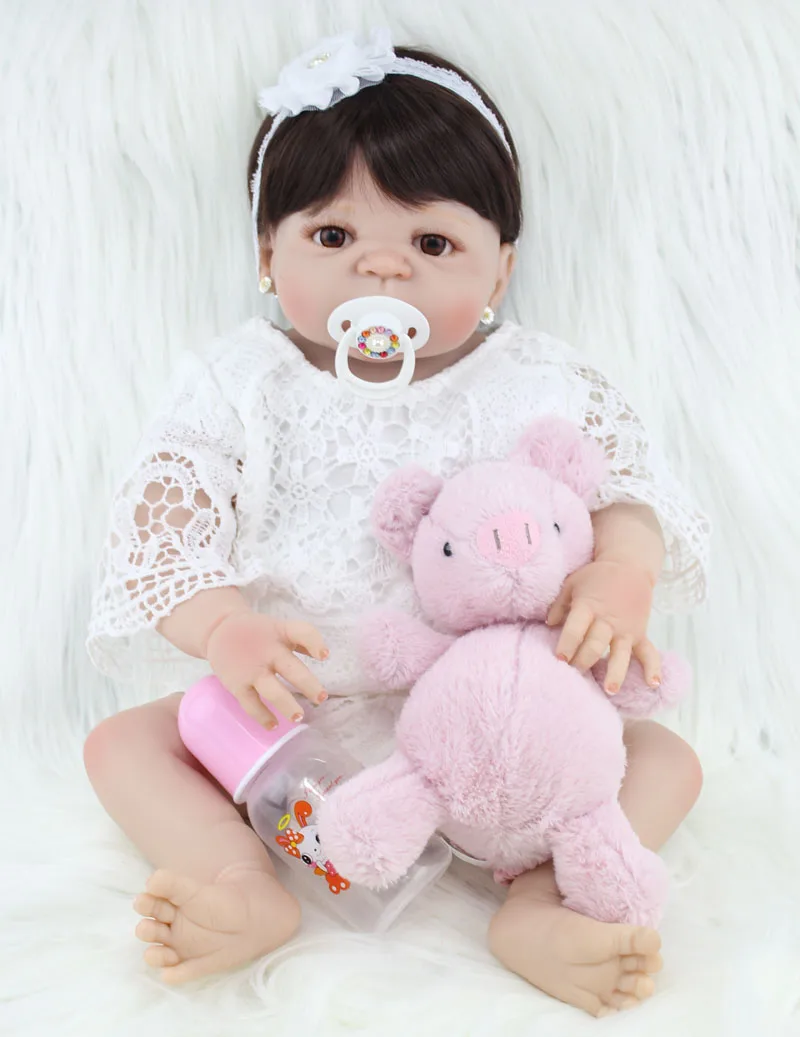 BZDOLL 55 см полностью силиконовый корпус Reborn Girl Baby Doll игрушка Реалистичная виниловая принцесса малыш кукла подарок на день рождения девочка Brinquedos