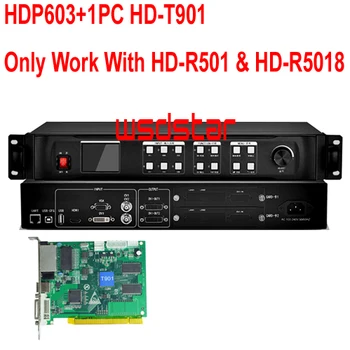

HDP603+1PC HD T901 LED screen video processor HDMI/DVI/VGA/CVBS 1920*1200 Support one key black/blue screen HDP501 Hot Sales