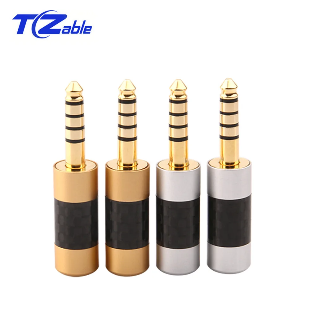 Headphone Plug Connector Gold Plated 4 4mm 5 Poles Balanced Headset Plug Stereo For Sony NW WM1Z A 4 4 Player Audio Adapter AUX