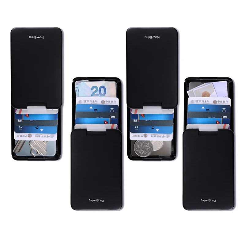 NewBring Bank Credit Card Holder Sleeve Package Business Card Case Slide Automatic Credit Protector ID Holders Wallets