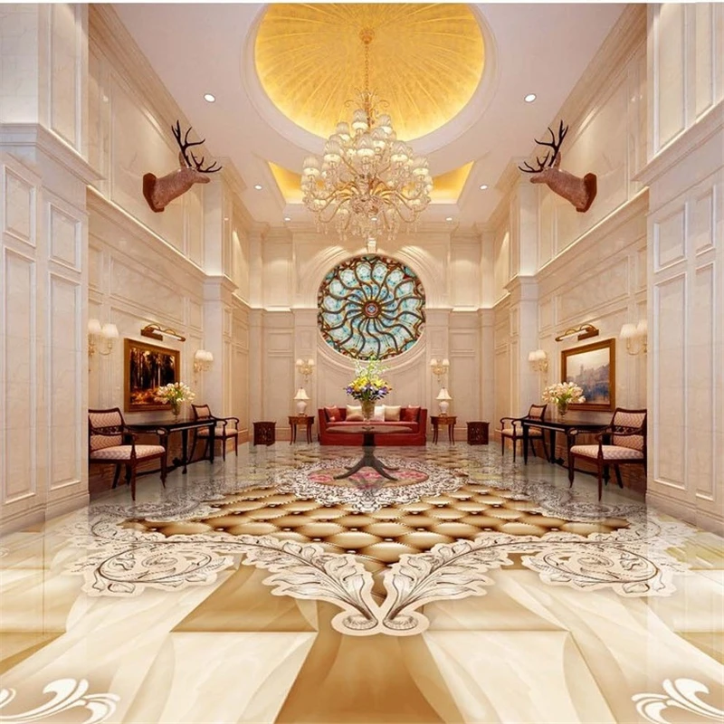 Us 16 8 44 Off Beibehang High Definition European Rose Angel Floor Waterproof Self Adhesive Wallpaper Stickers Papel De Parede 3d Flooring In